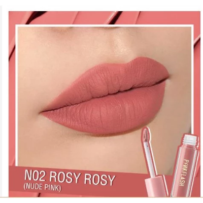 Picture of PinkFlash Lipstick #N02 Rosy Rosy (Nudee Pink) Melting Matte Waterproof Lipcream - 2.3g