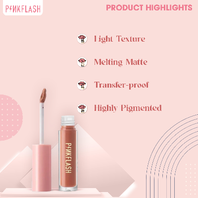 Picture of PinkFlash Lipstick #N02 Rosy Rosy (Nudee Pink) Melting Matte Waterproof Lipcream - 2.3g