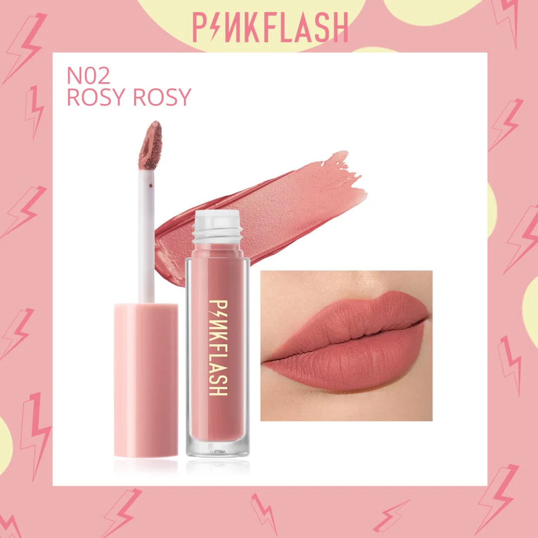 Picture of PinkFlash Lipstick #N02 Rosy Rosy (Nudee Pink) Melting Matte Waterproof Lipcream - 2.3g