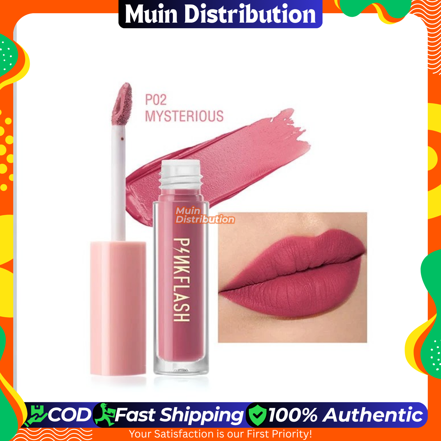 Picture of PinkFlash Lipstick #P02 Mysterious - Melting Matte Waterproof Lipcream - 2.3g