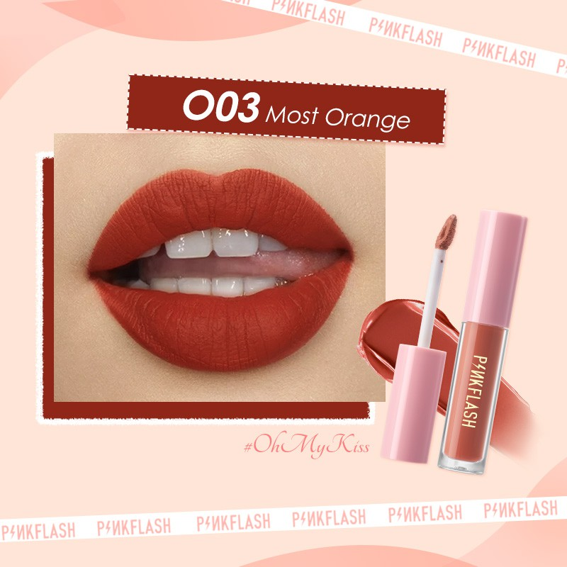 Picture of PinkFlash Lipstick #O03 Most Orange (Orange Red) Melting Matte Waterproof Lipcream - 2.3g