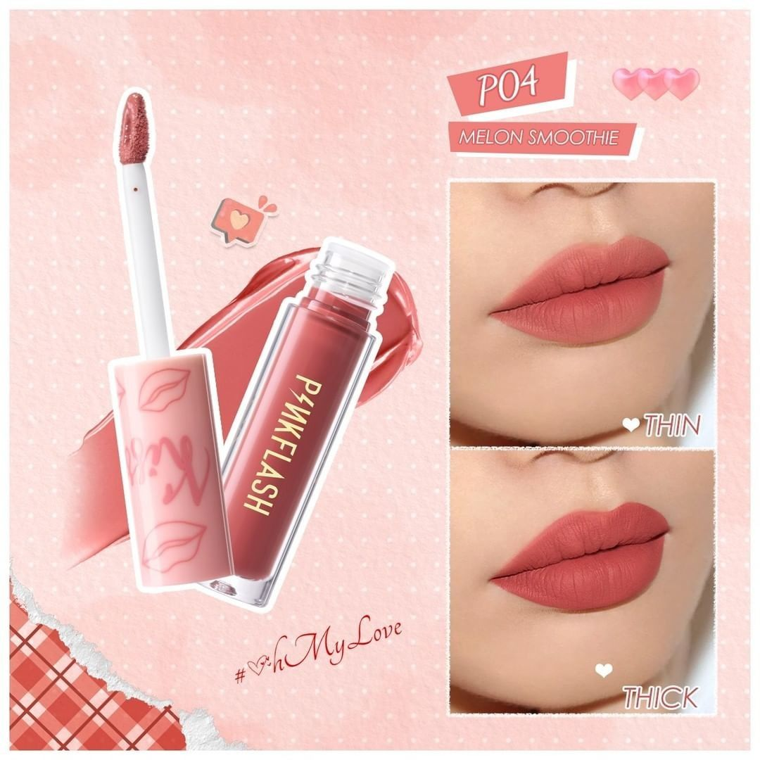 Picture of PinkFlash Lipstick #P04 Melon (Melon Pink) Melting Matte Waterproof Lipcream - 2.3g