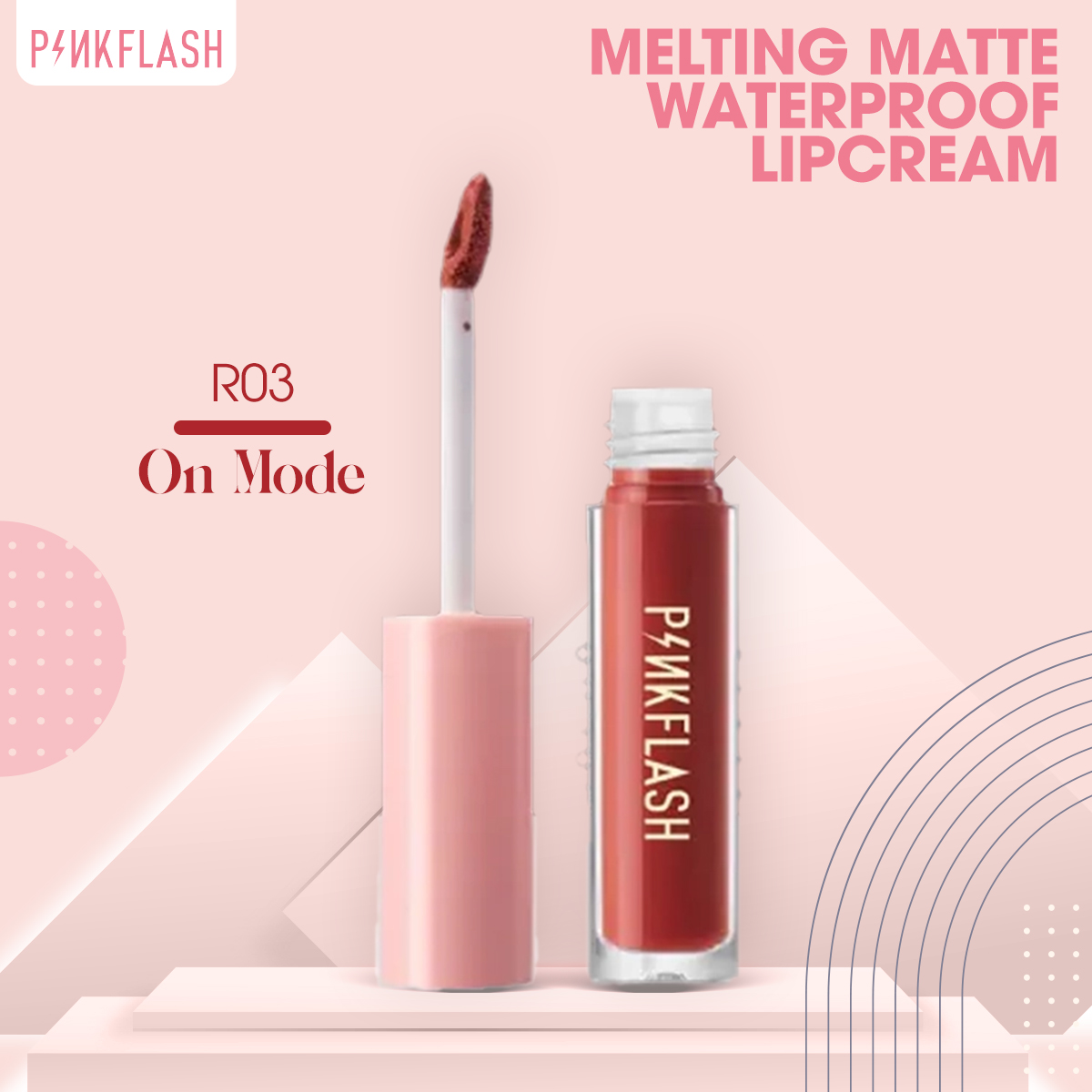 Picture of PinkFlash Lipstick #R03 On Mode (True Red) Melting Matte Waterproof Lipcream - 2.3g
