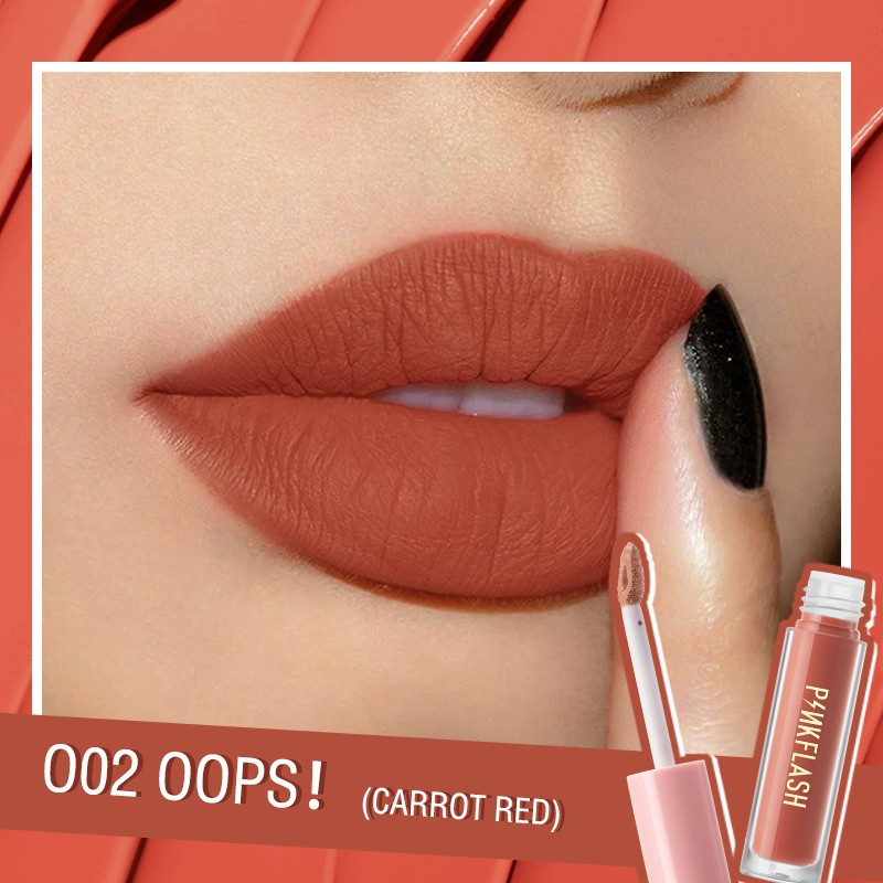 Picture of PinkFlash Lipstick #O02 Oops! (Carrot Red) Melting Matte Waterproof Lipcream - 2.3g