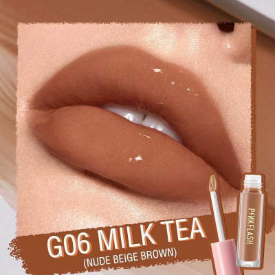 Picture of PinkFlash Lip Gloss #G06 Milk Tea (Nudee beige brown) Ever Glossy Moist Lip Gloss - 2.3g