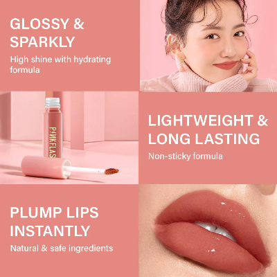 Picture of PinkFlash Lip Gloss #G06 Milk Tea (Nudee beige brown) Ever Glossy Moist Lip Gloss - 2.3g