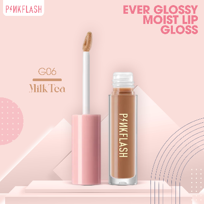 Picture of PinkFlash Lip Gloss #G06 Milk Tea (Nudee beige brown) Ever Glossy Moist Lip Gloss - 2.3g