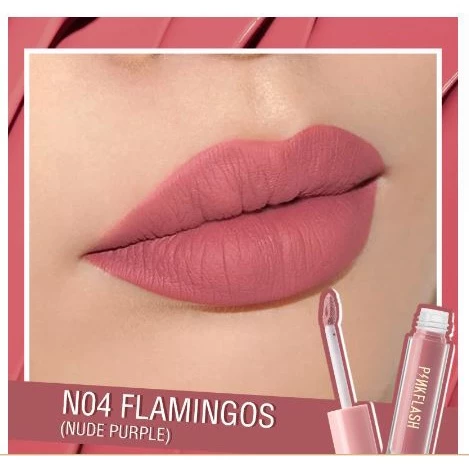 Picture of PinkFlash Lipstick #N04 Flamingos (Nudee Purple) Melting Matte Waterproof Lipcream - 2.3g