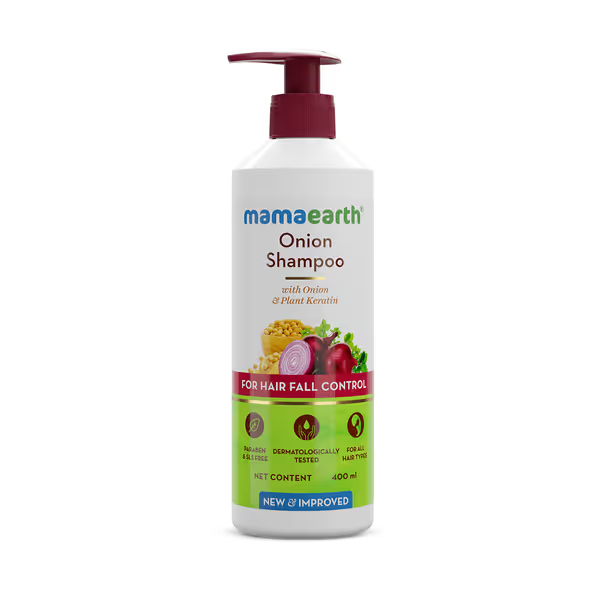 Picture of Mamaearth Onion Shampoo with Onion & Plant Keratin for Hair Fall Control - 400ml
