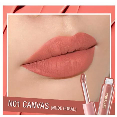 Picture of PinkFlash Lipstick #N01 Canvas (Nudee Coral) Melting Matte Waterproof Lipcream - 2.3g