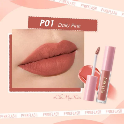 Picture of PinkFlash Lipstick #P01 Dolly (Smoky Pink) Melting Matte Waterproof Lipcream - 2.3g