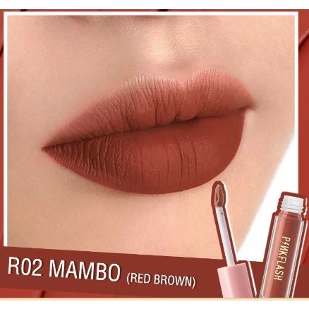 Picture of PinkFlash Lipstick #R02 Mambo (Red Brown) Melting Matte Waterproof Lipcream - 2.3g