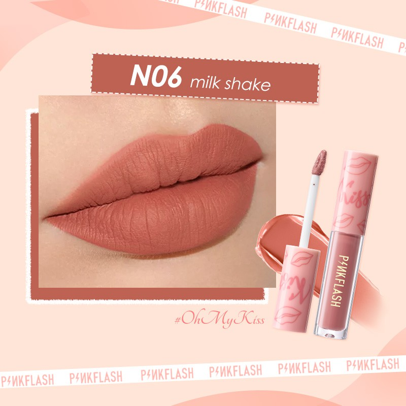Picture of PinkFlash Lipstick #N06 Milk Shade (Warm Nudee Pink) Melting Matte Waterproof Lipcream - 2.3g