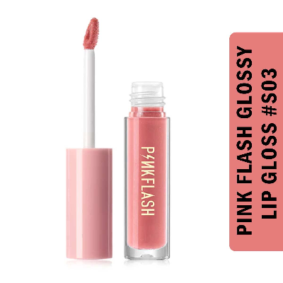 Picture of PinkFlash Lip Gloss #S03 Journey (Peach with gold shimmer) Ever Glossy Moist Lip Gloss - 2.3g