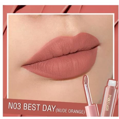 Picture of PinkFlash Lipstick #N03 Best Day (Nudee Orange) Melting Matte Waterproof Lipcream - 2.3g