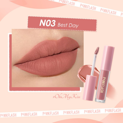 Picture of PinkFlash Lipstick #N03 Best Day (Nudee Orange) Melting Matte Waterproof Lipcream - 2.3g