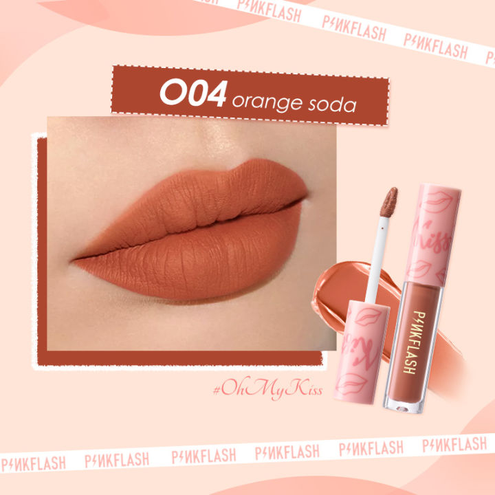 Picture of PinkFlash Lipstick #O04 Orange Soda (Orange Red) Melting Matte Waterproof Lipcream - 2.3g