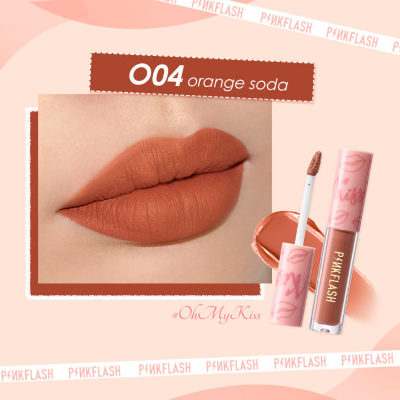 Picture of PinkFlash Lipstick #O04 Orange Soda (Orange Red) Melting Matte Waterproof Lipcream - 2.3g