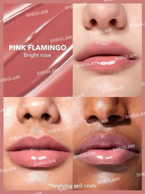 Picture of SHEGLAM Pout Perfect Moisturizing Solid Lip Gloss Non Sticky Lipstick with Coconut Oil - Pink Flamingo