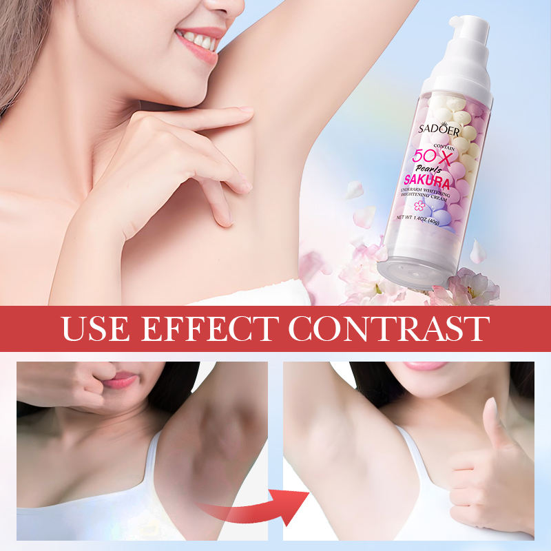 Picture of SADOER 50x Pearls Sakura Underarm Whitening Cream Body Lotion Pearl Moisturizer - 40g