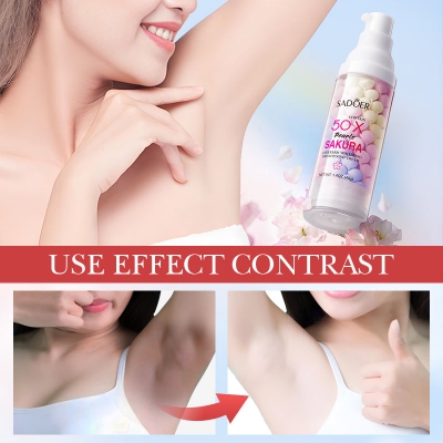 Picture of SADOER 50x Pearls Sakura Underarm Whitening Cream Body Lotion Pearl Moisturizer - 40g