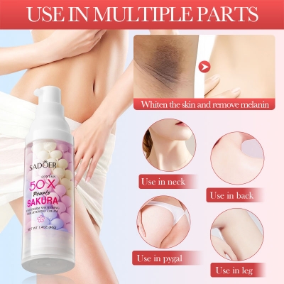 Picture of SADOER 50x Pearls Sakura Underarm Whitening Cream Body Lotion Pearl Moisturizer - 40g