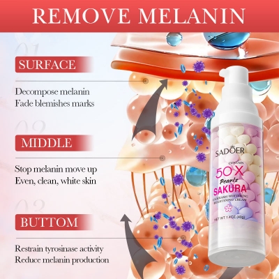 Picture of SADOER 50x Pearls Sakura Underarm Whitening Cream Body Lotion Pearl Moisturizer - 40g