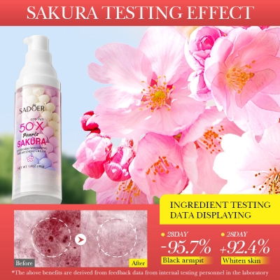 Picture of SADOER 50x Pearls Sakura Underarm Whitening Cream Body Lotion Pearl Moisturizer - 40g