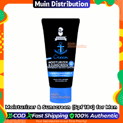 Picture of Muuchstac Mens Ocean Moisturizer & Sunscreen Matte Look Spf 18+ Cream With Turmeric & Aloe Vera Beads, Non-Sticky & Water Resistant 45ml