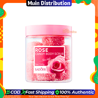 Picture of SADOER Rose Candy Body Scrub Texture Exfoliates Leaves Skin Smooth Clear 140g