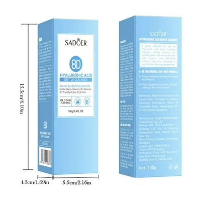 Picture of SADOER 8D Hyaluronic Acid Face Wash, Amino Acid & Niacinamide Gentle Deep Cleanser - 100ml