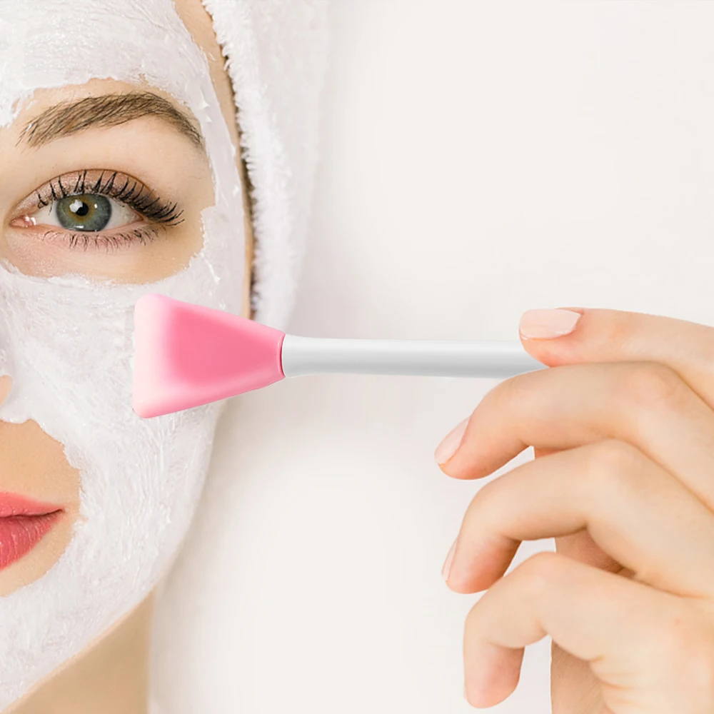 Picture of 1pcs Silicone Facial Cleansing Brushes, Dual-Headed, Soft Bristles for Gentle Exfoliation and Makeup Removal, Easy to Clean, Ergonomic Handle with Bear Ear Design, Facial Skin Care