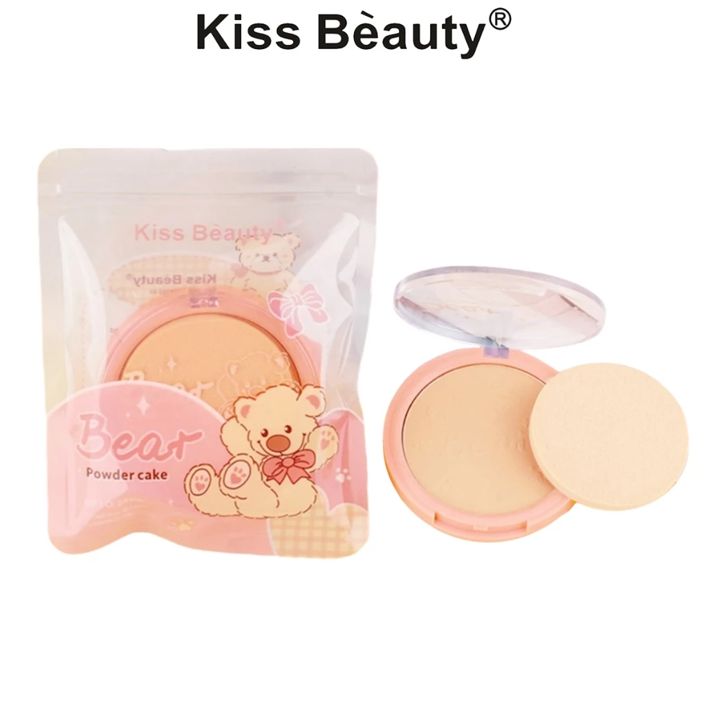 Picture of Kiss Beauty Bear Powder Cake - Conceal Blemishes & Oil Control Face Powder  - 10g