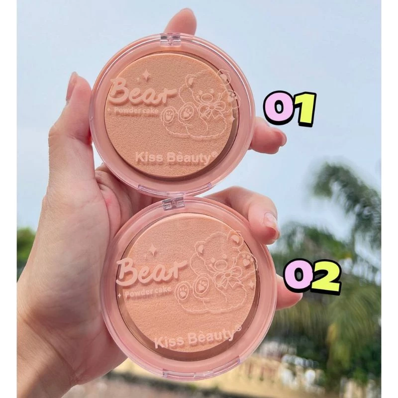 Picture of Kiss Beauty Bear Powder Cake - Conceal Blemishes & Oil Control Face Powder  - 10g