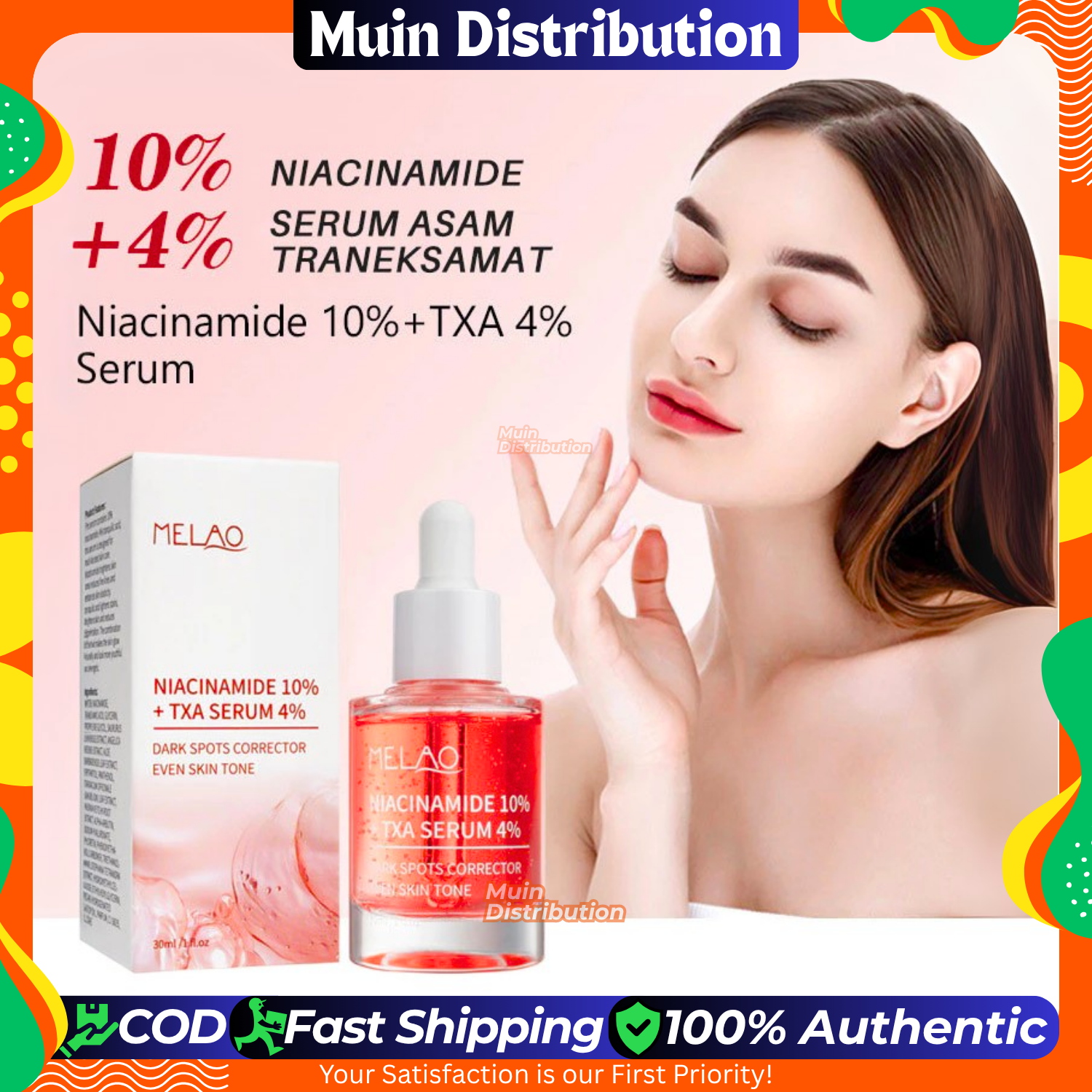 Picture of MELAO 10% Niacinamide + 4% TXA Serum - 30g - Original Highly Concentrated - Brightens Skin Tone