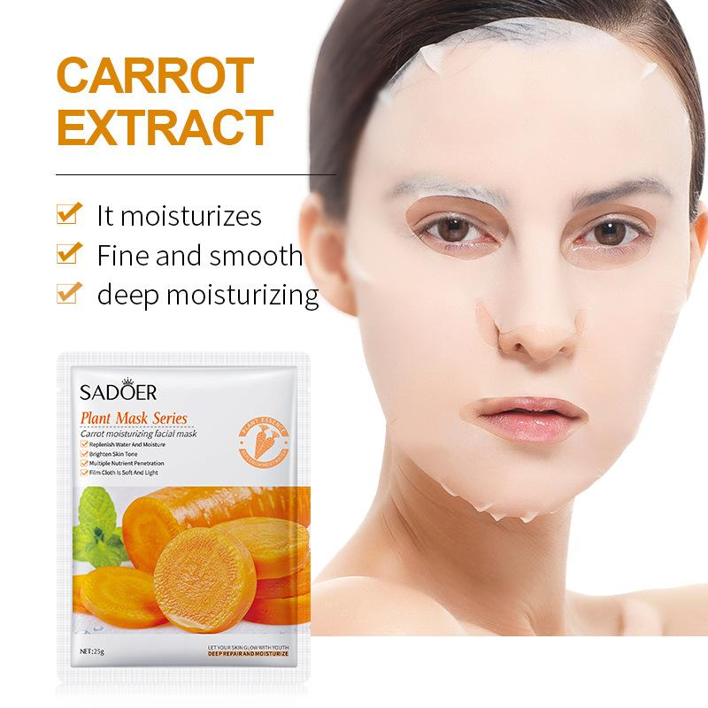 Picture of SADOER Plant Carrot Facial Mask Deep Repair and Moisturizing Sheet Mask - 1Pcs