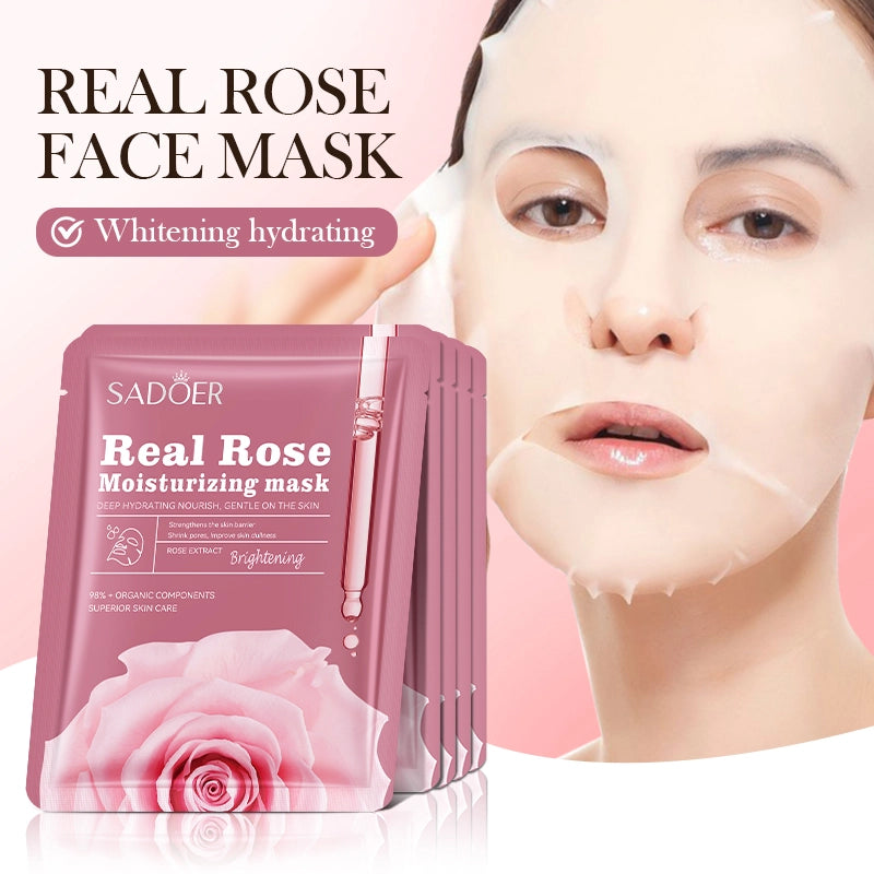 Picture of SADOER Real Rose Moisturizing Facial Mask Deep Hydrating Nourishing Sheet Mask  - 1Pcs