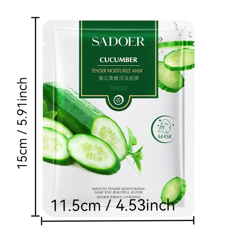 Picture of SADOER Cucumber Smooth Tender Facial Mask  Moisturizing Sheet Mask - 1Pcs