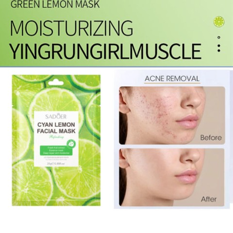 Picture of SADOER Cyan Lemon Facial Mask Deep Repair and Moisturizing Sheet Mask - 1Pcs