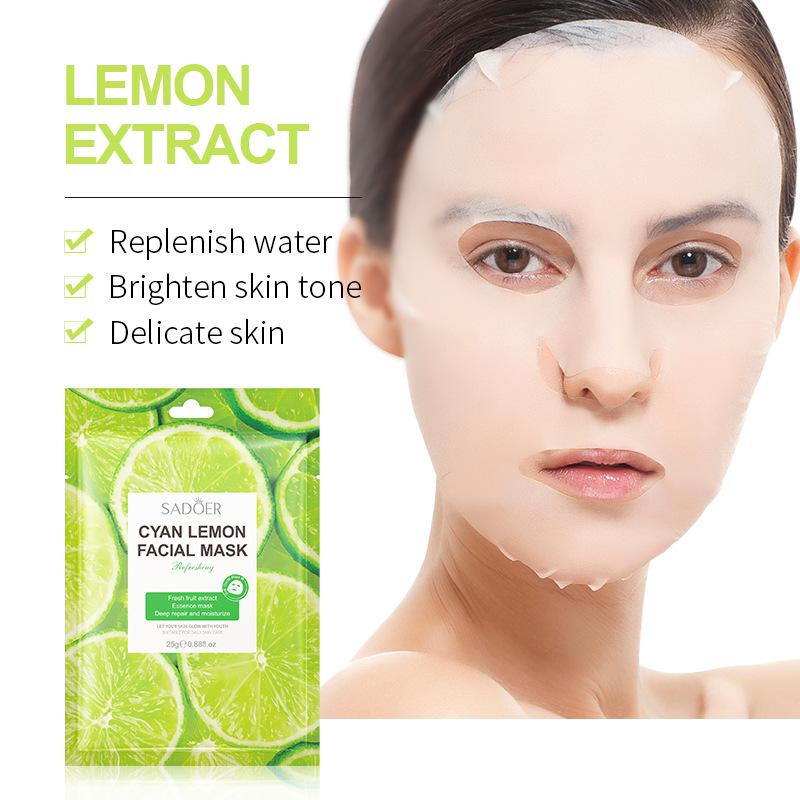 Picture of SADOER Cyan Lemon Facial Mask Deep Repair and Moisturizing Sheet Mask - 1Pcs