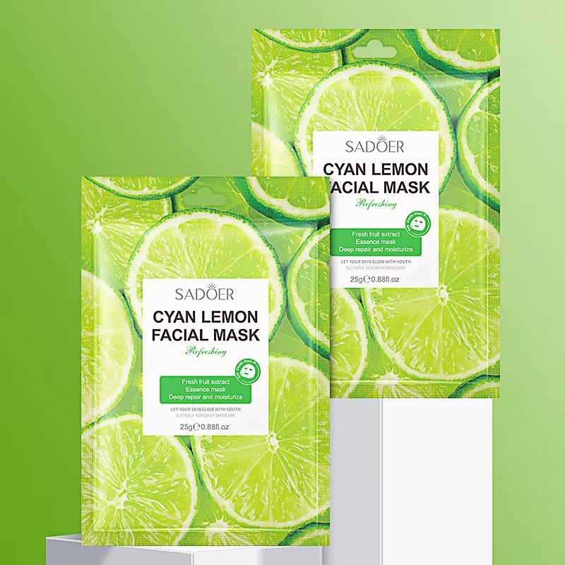 Picture of SADOER Cyan Lemon Facial Mask Deep Repair and Moisturizing Sheet Mask - 1Pcs