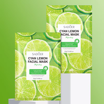 Picture of SADOER Cyan Lemon Facial Mask Deep Repair and Moisturizing Sheet Mask - 1Pcs