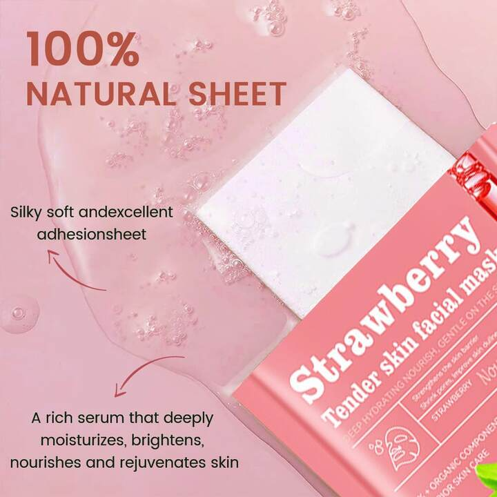 Picture of SADOER Strawberry Tender Skin Facial Mask Deep Hydrating Nourishing Face Sheet Mask - 1Pcs