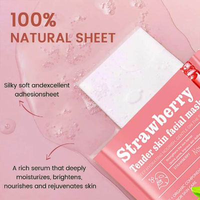 Picture of SADOER Strawberry Tender Skin Facial Mask Deep Hydrating Nourishing Face Sheet Mask - 1Pcs
