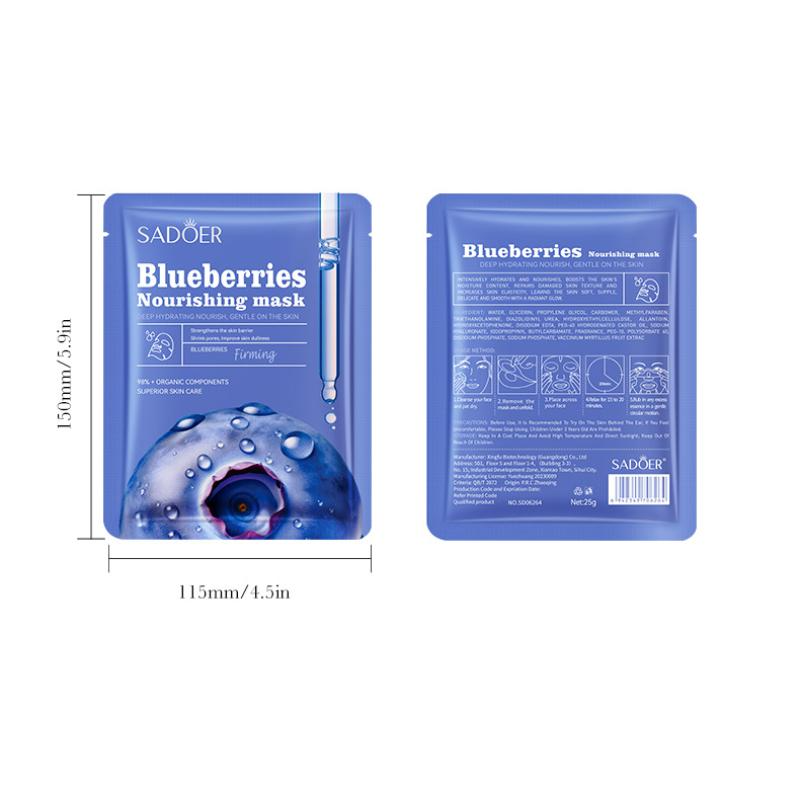 Picture of SADOER Blueberries Nourishing Facial Mask Deep Hydrating Sheet Mask - 1Pcs