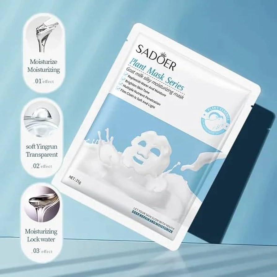 Picture of SADOER Plant Goat Milk Silky Facial Mask Deep Repair and Moisturizing Sheet Mask - 1Pcs