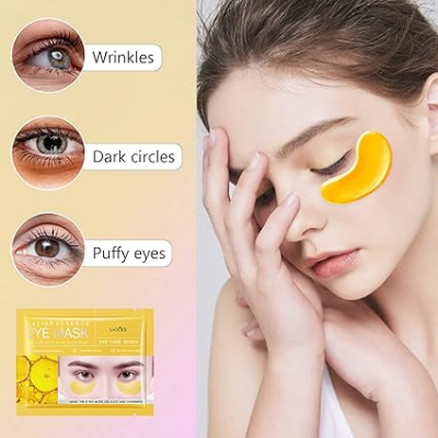 Picture of Sadoer Caviar Essence Eye Mask Eye Pads for Puffy Eyes, Reducing Dark Circles, Anti-Aging, Collagen Eye Mask for Moisturizing