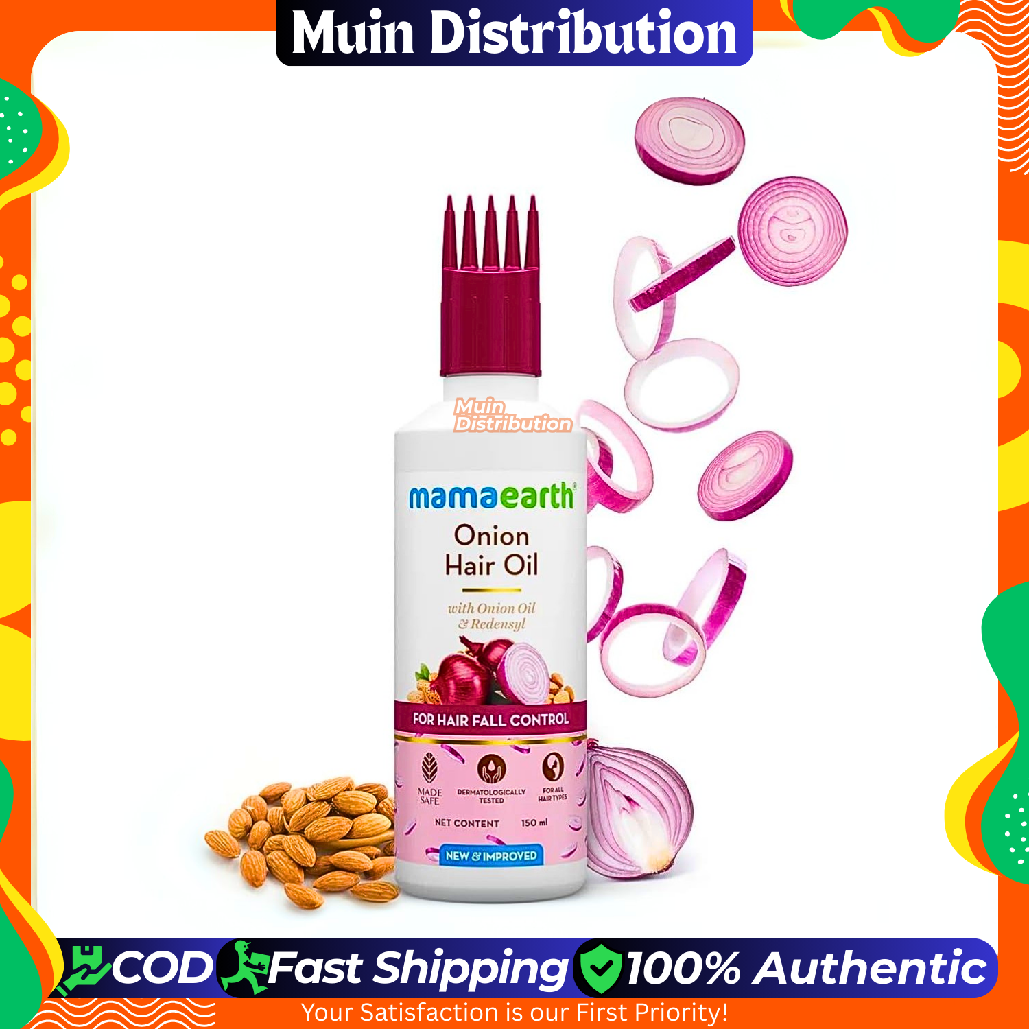 Picture of Mamaearth Onion Hair Oil for Hair Growth & Hair Fall Control with Onion Oil & Redensyl - 150ml