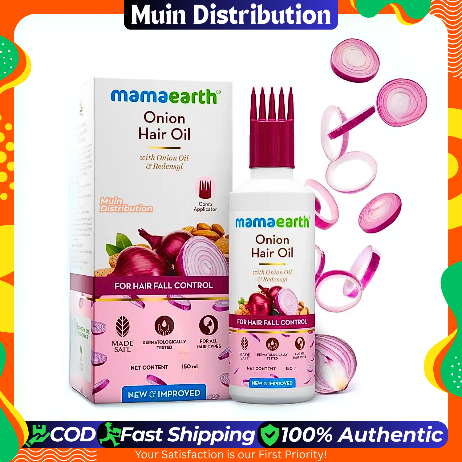 Picture of Mamaearth Onion Hair Oil for Hair Growth & Hair Fall Control with Onion Oil & Redensyl - 150ml