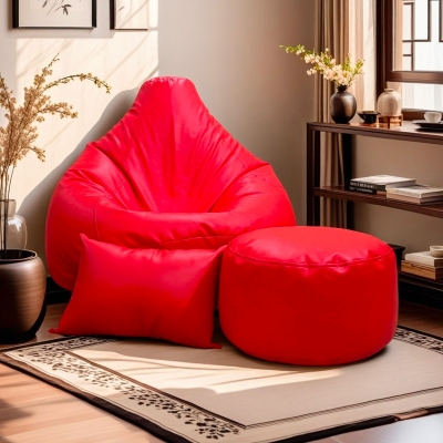 LAZY DUDE XXL Combo Beanbag Set - Color Red LAZY DUDEonline shop bangladeshothoba.com